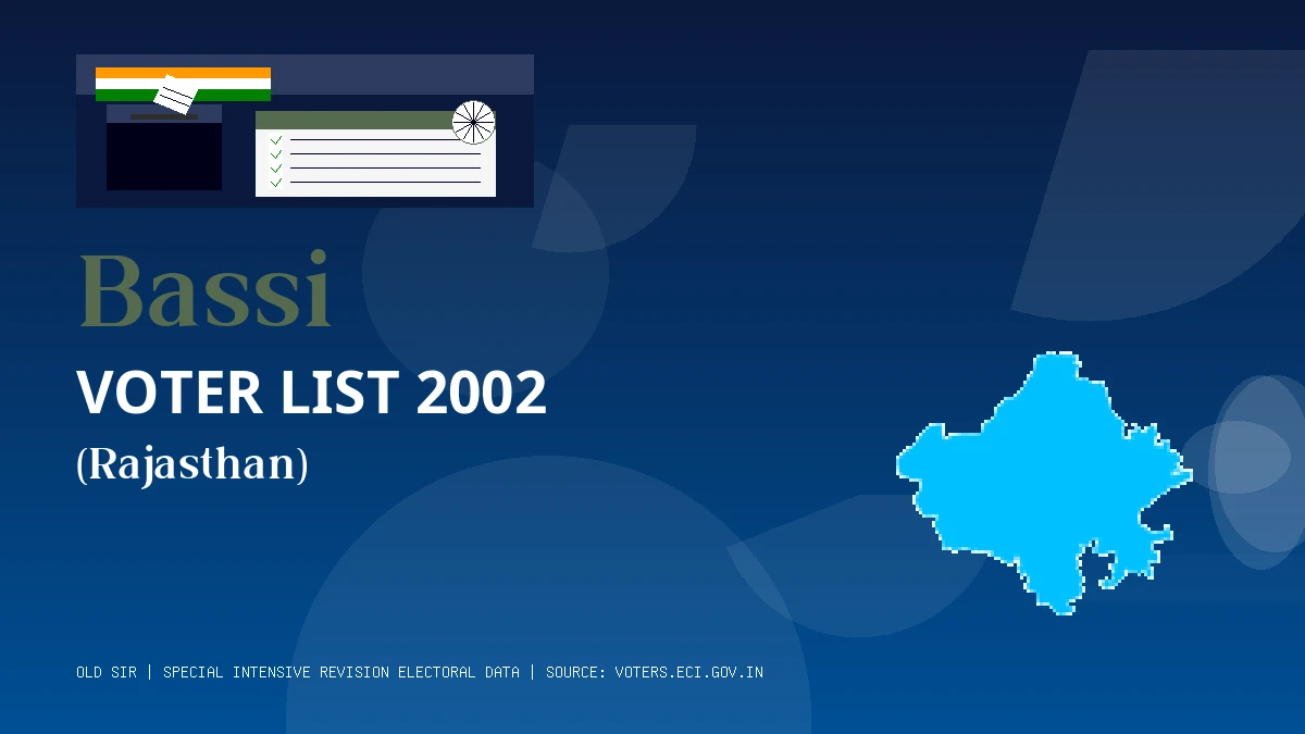Bassi Voter List 2002 PDF Download Rajasthan