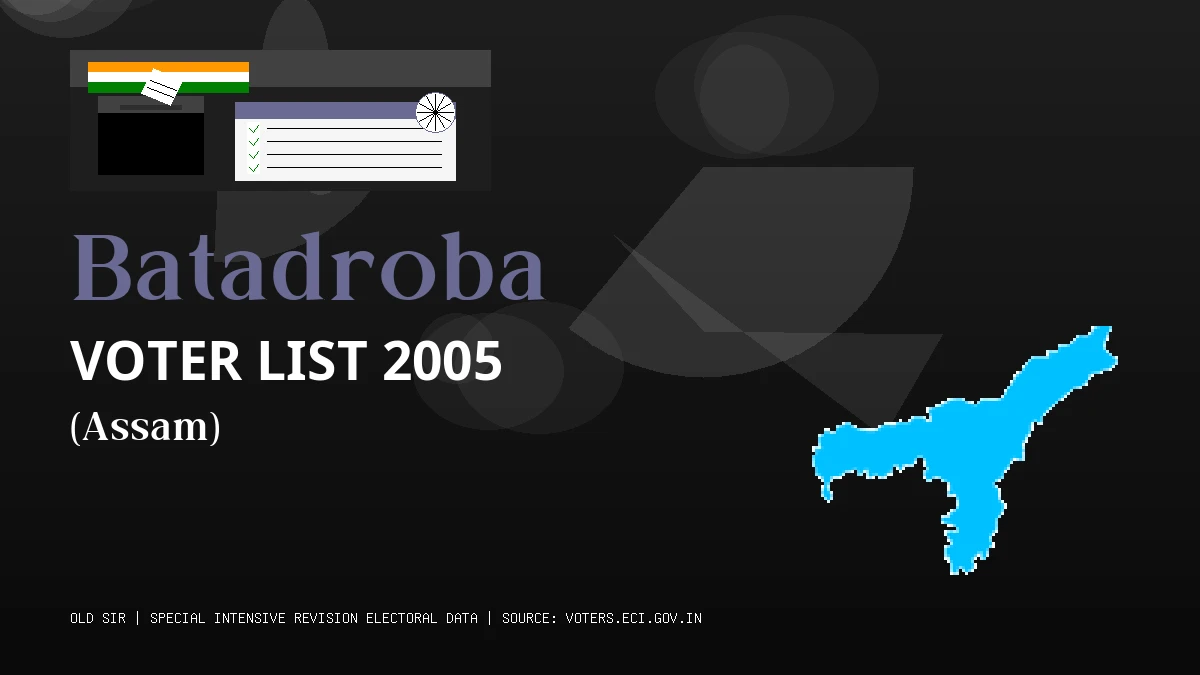 Batadroba Voter List 2005 PDF Download Assam