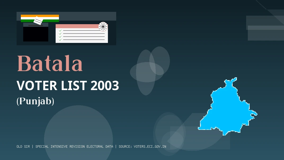 Batala Voter List 2003 PDF Download Punjab