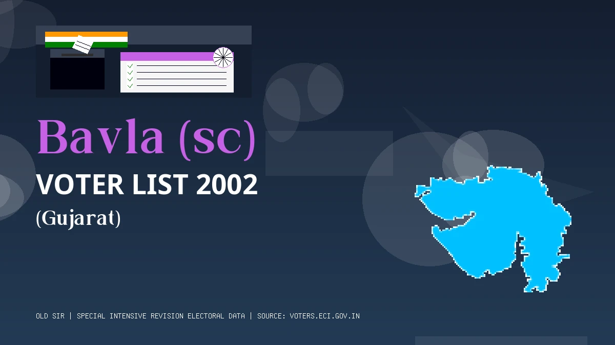 Bavla (sc) Voter List 2002 PDF Download Gujarat