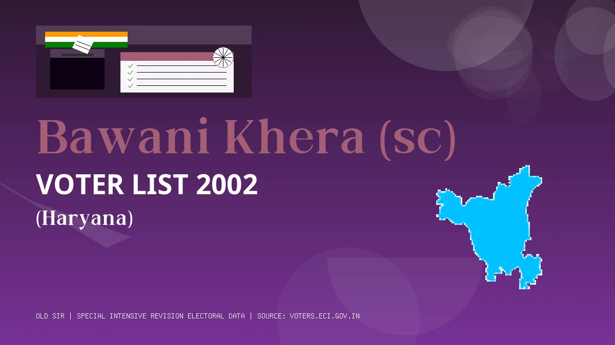 Bawani Khera (sc) Voter List 2002 PDF Download Haryana