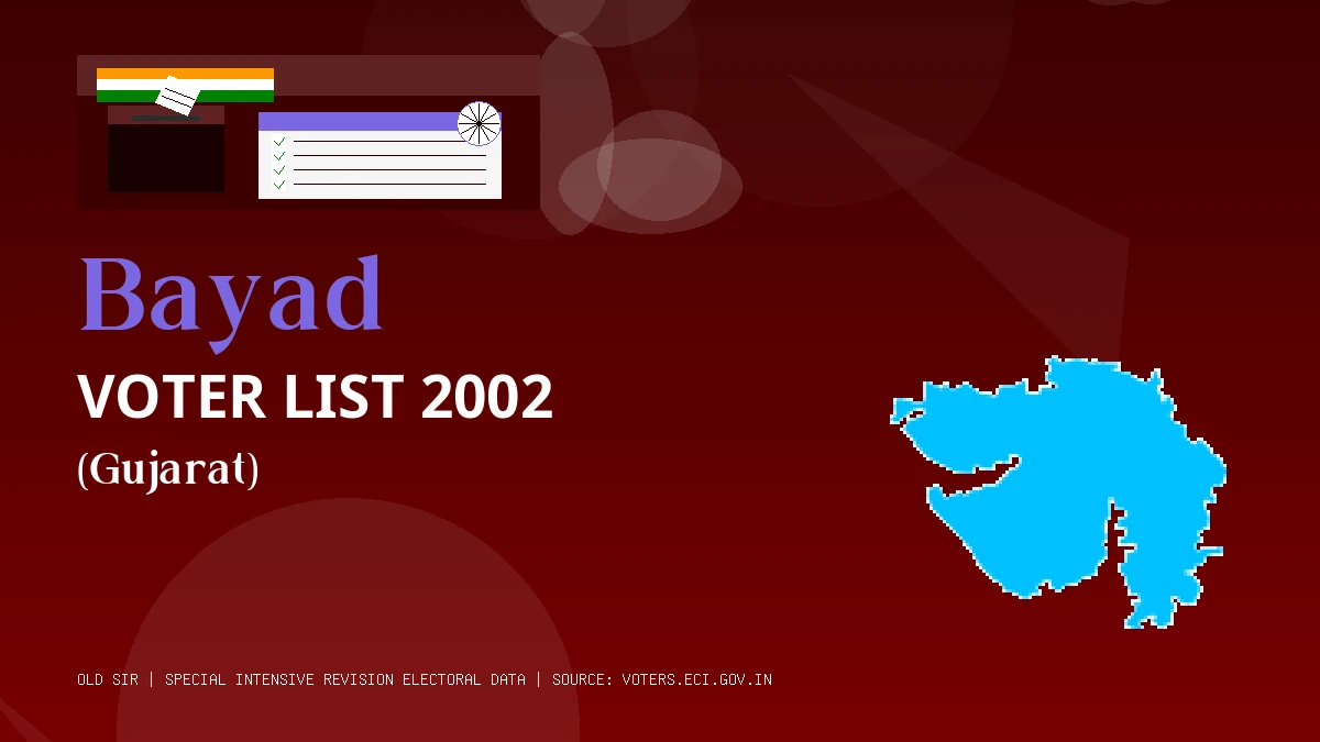 Bayad Voter List 2002 PDF Download Gujarat