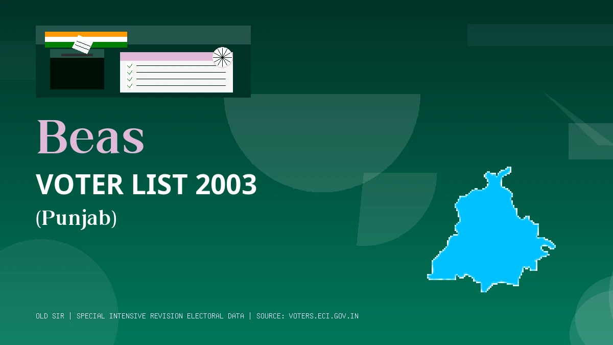 Beas Voter List 2003 PDF Download Punjab