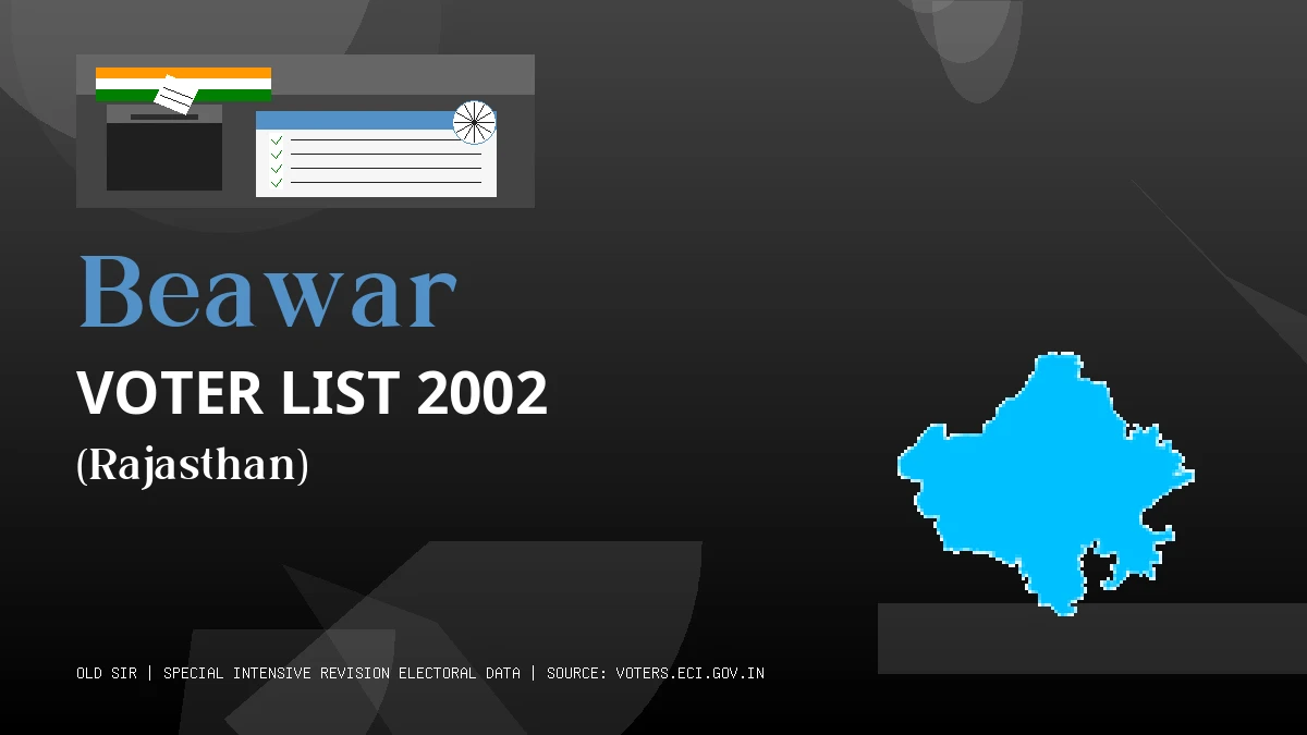 Beawar Voter List 2002 PDF Download Rajasthan