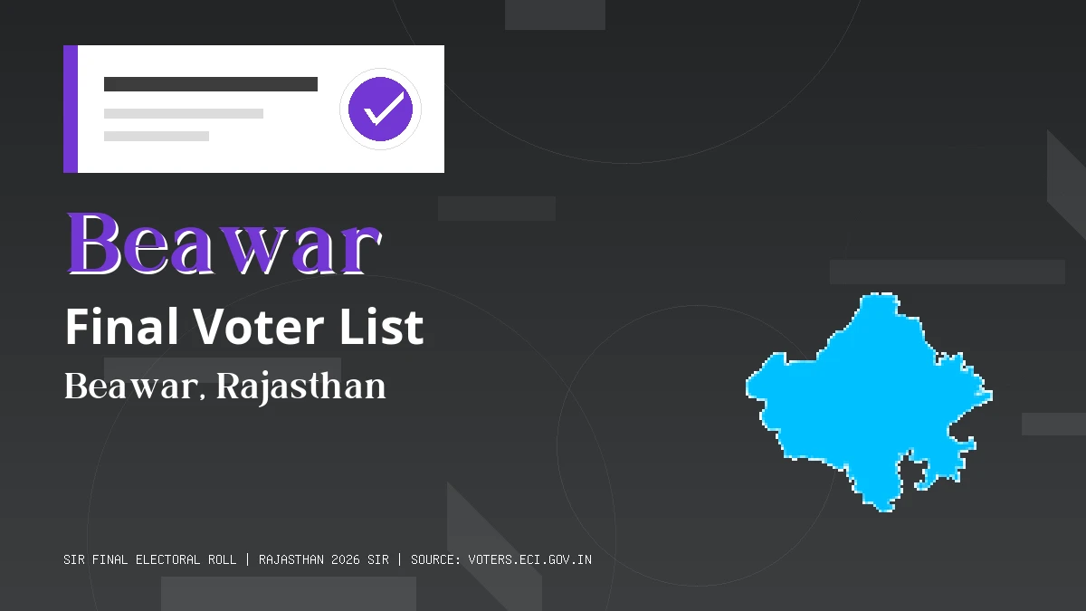 Beawar Final Voter List Rajasthan