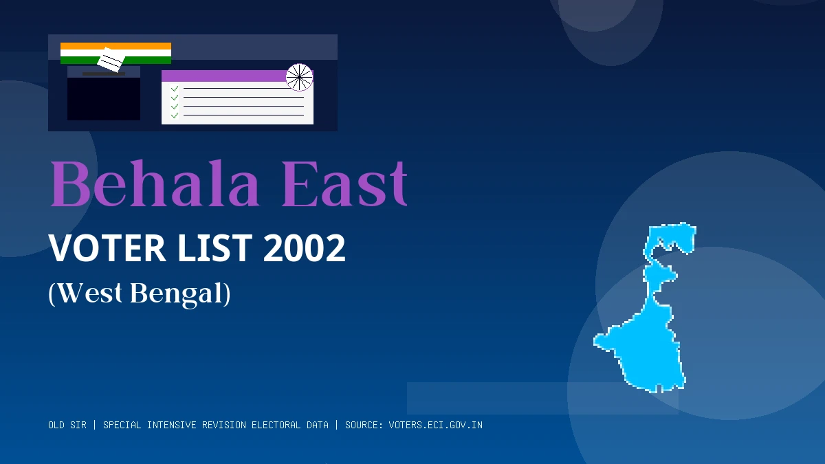 Behala East Voter List 2002 PDF Download West Bengal