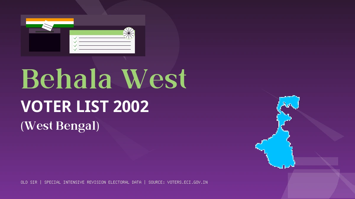 Behala West Voter List 2002 PDF Download West Bengal