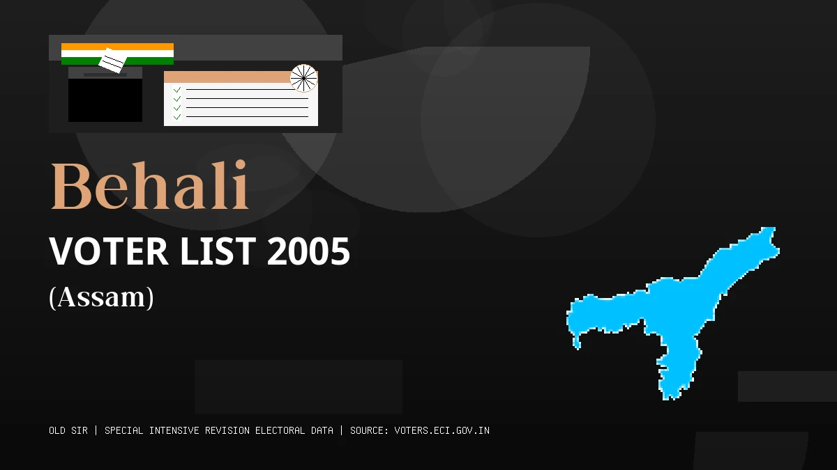 Behali Voter List 2005 PDF Download Assam