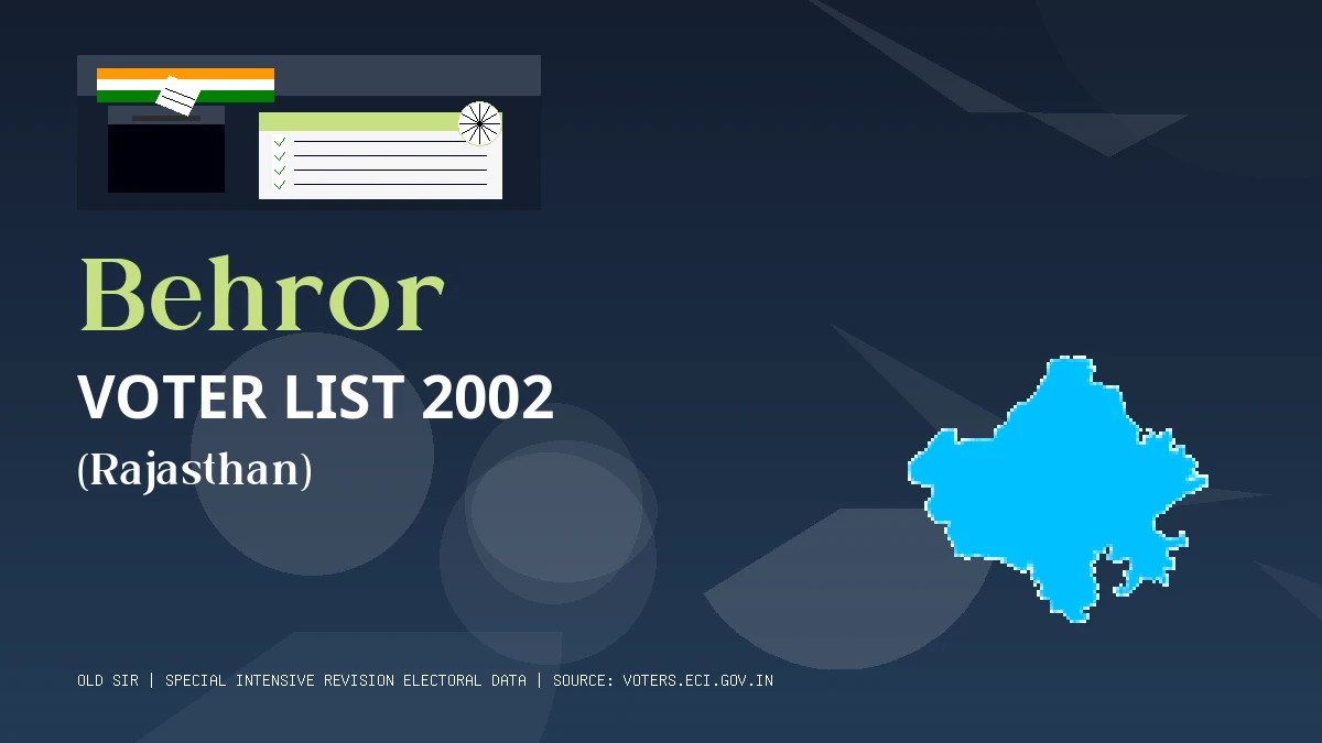 Behror Voter List 2002 PDF Download Rajasthan