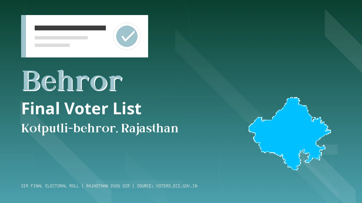 Behror Final Voter List Rajasthan