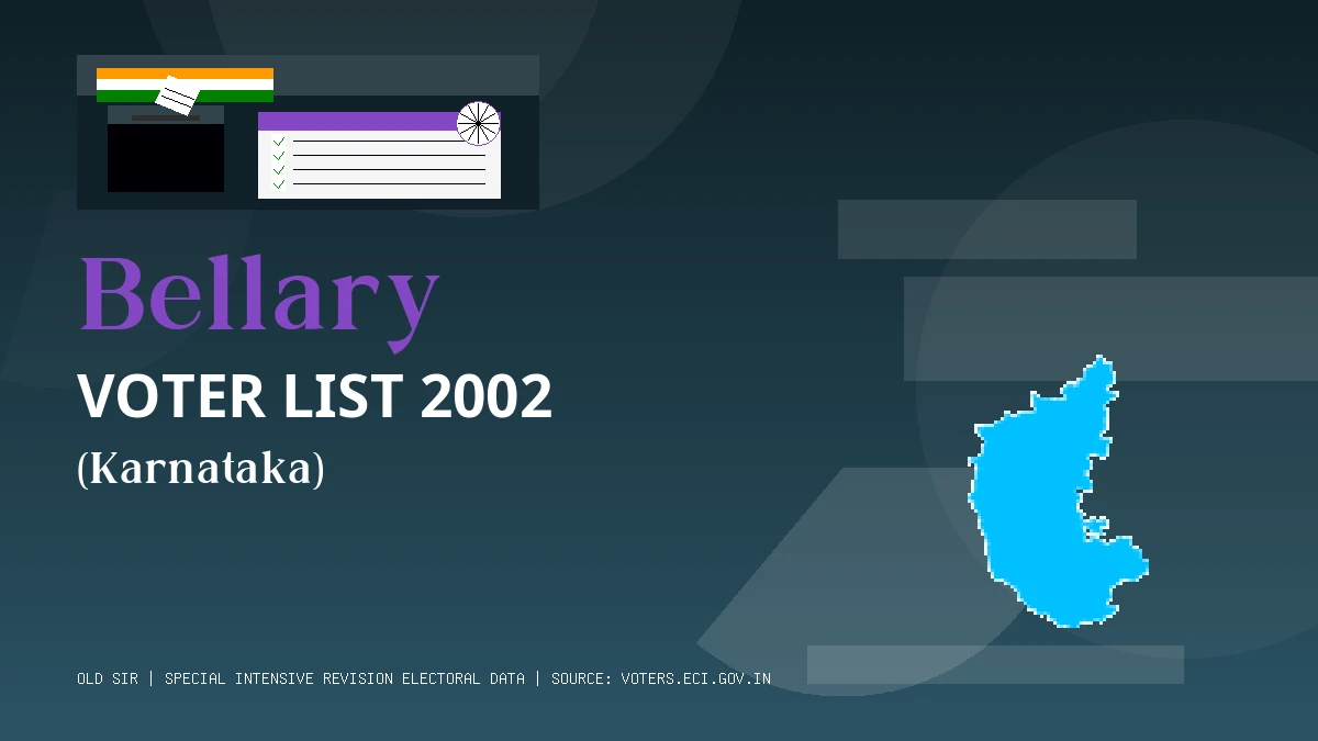 Bellary Voter List 2002 PDF Download Karnataka