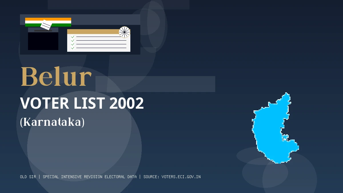 Belur Voter List 2002 PDF Download Karnataka