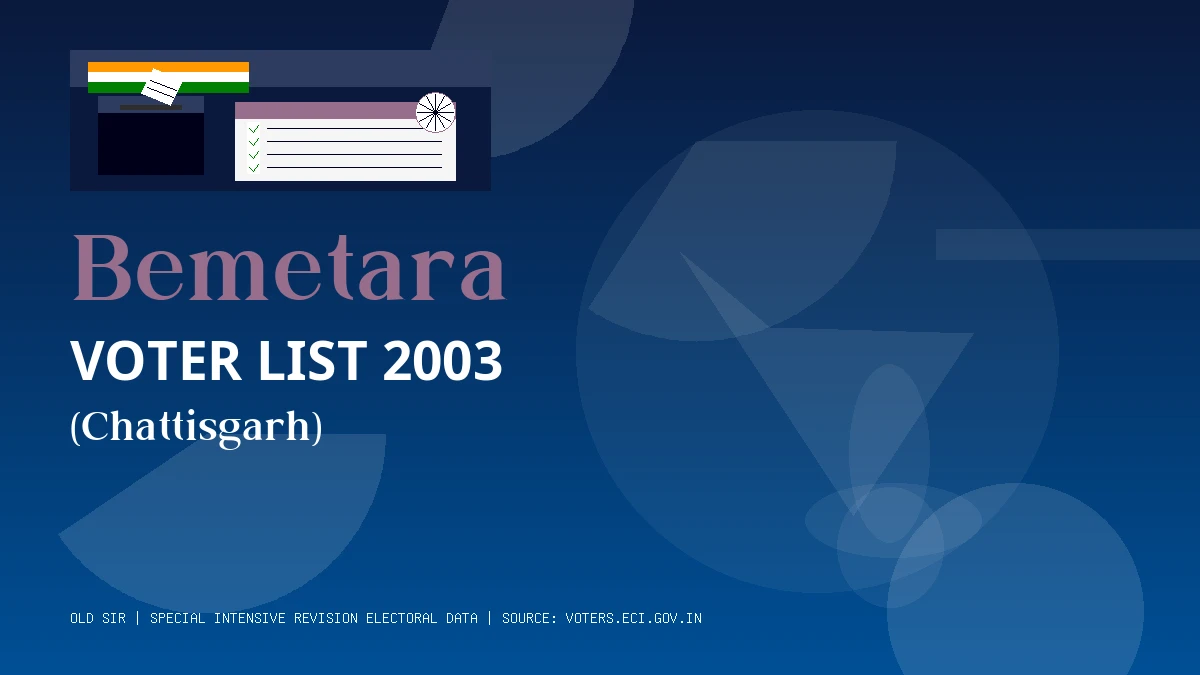 Bemetara Voter List 2003 PDF Download Chattisgarh