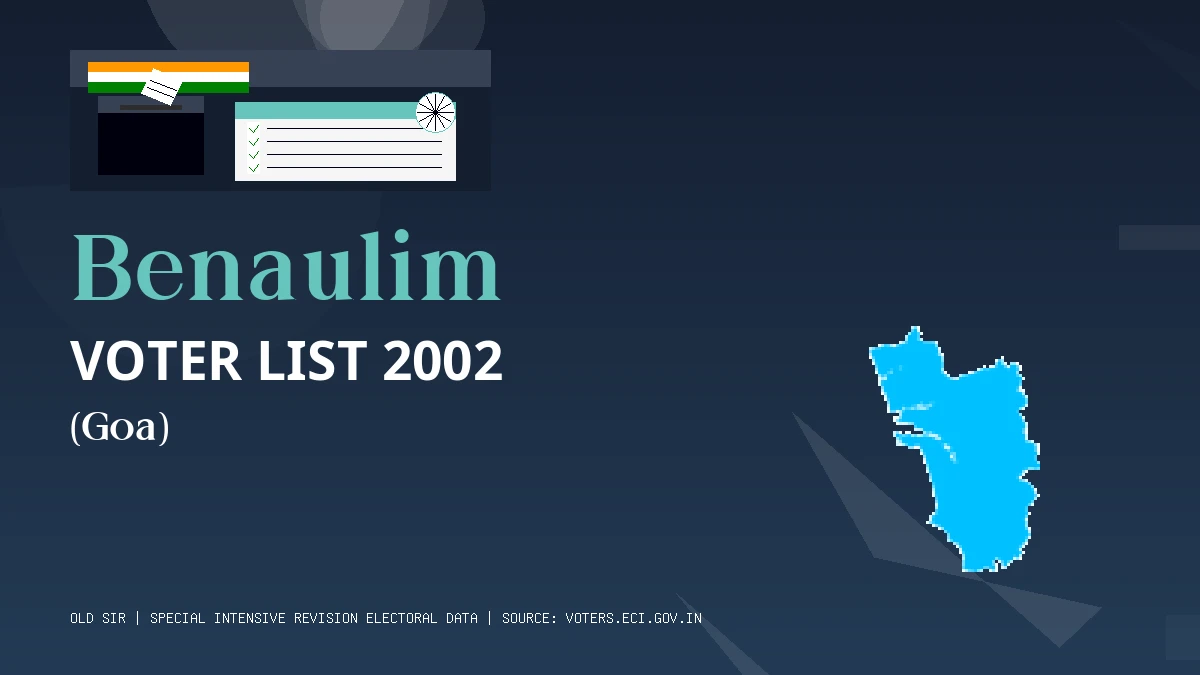 Benaulim Voter List 2002 PDF Download Goa