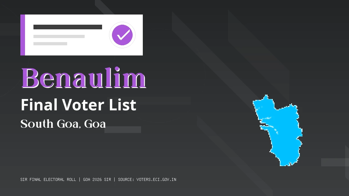 Benaulim Final Voter List Goa