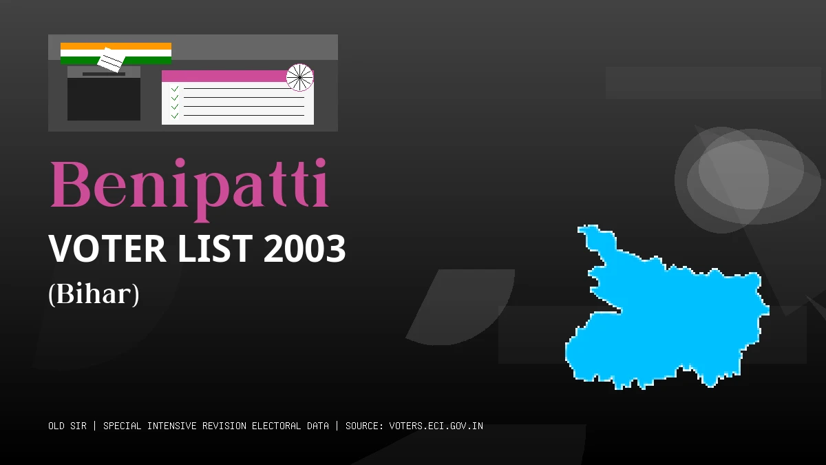Benipatti Voter List 2003 PDF Download Bihar