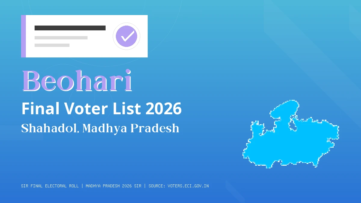 Beohari Final Voter List 2026 Madhya Pradesh