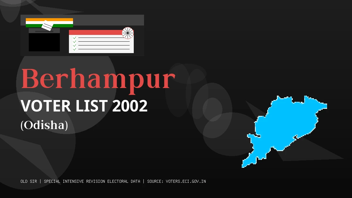 Berhampur Voter List 2002 PDF Download Odisha