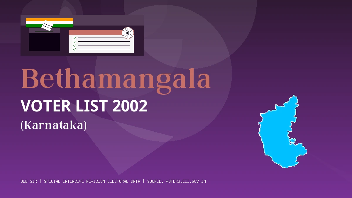 Bethamangala Voter List 2002 PDF Download Karnataka