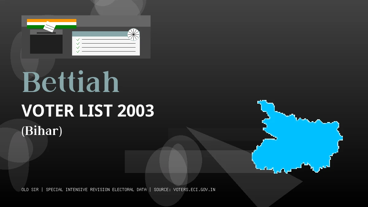 Bettiah Voter List 2003 PDF Download Bihar