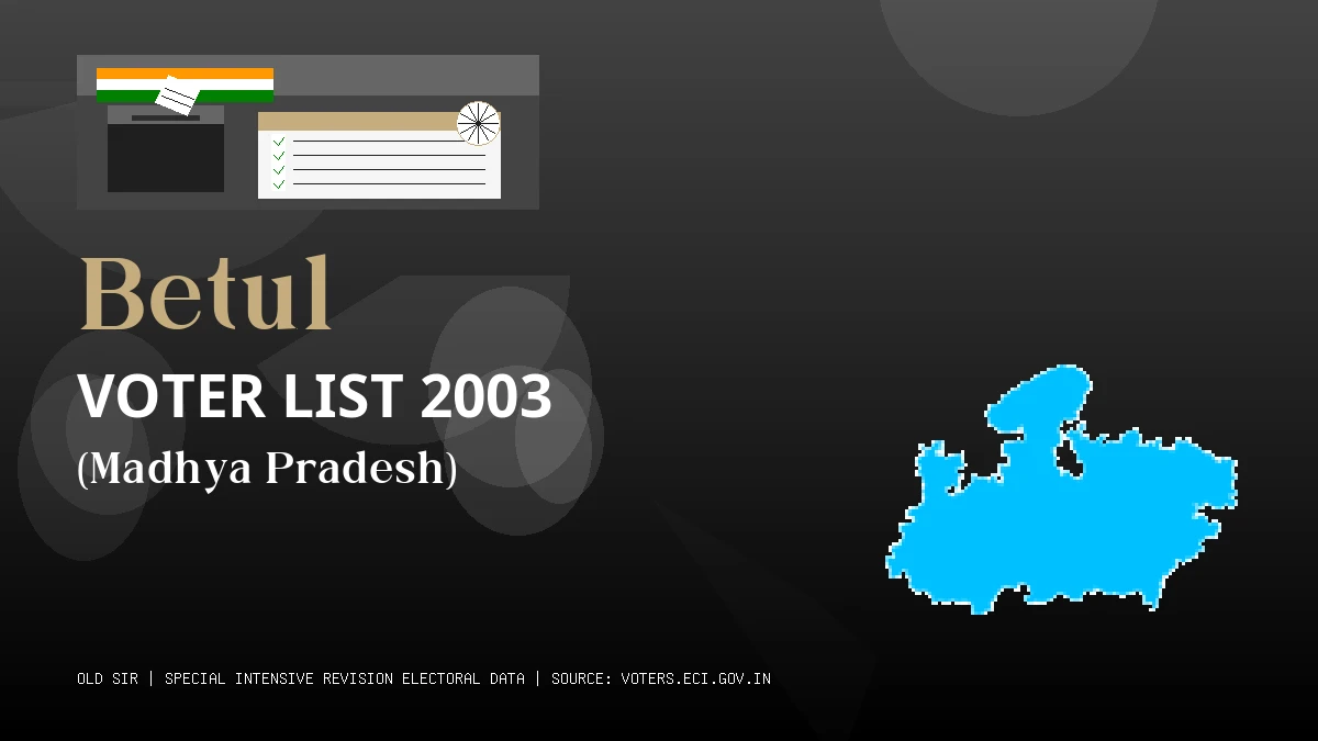 Betul Voter List 2003 PDF Download Madhya Pradesh