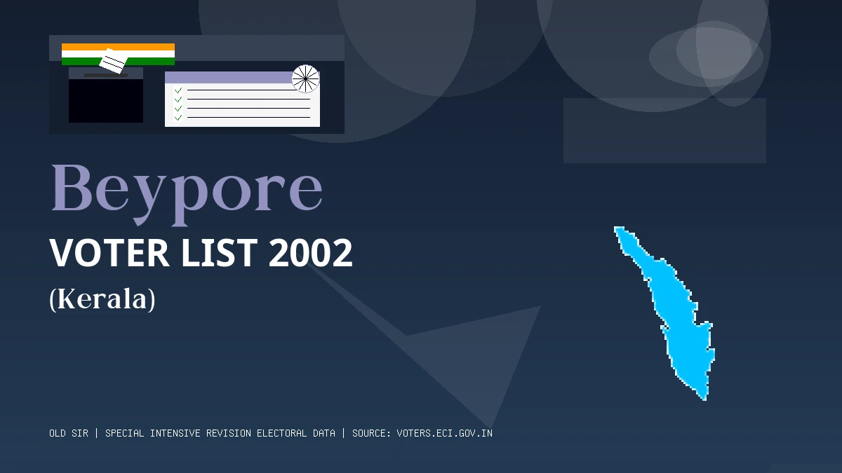 Beypore Voter List 2002 PDF Download Kerala