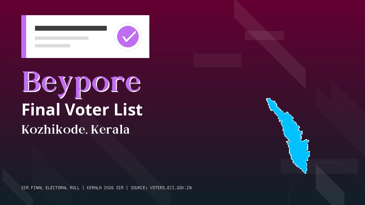 Beypore Final Voter List Kerala