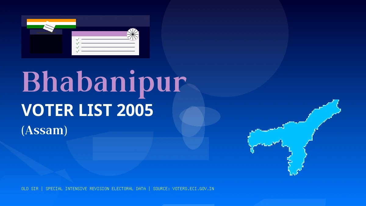 Bhabanipur Voter List 2005 PDF Download Assam