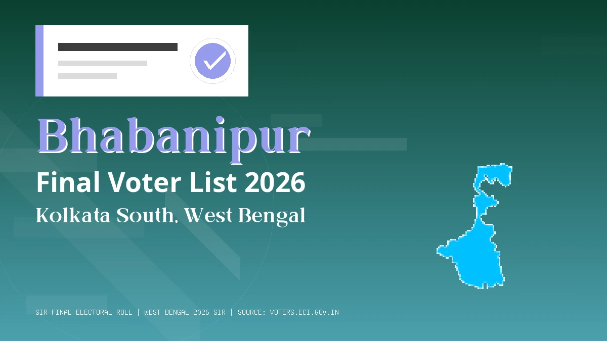 Bhabanipur Final Voter List 2026 West Bengal