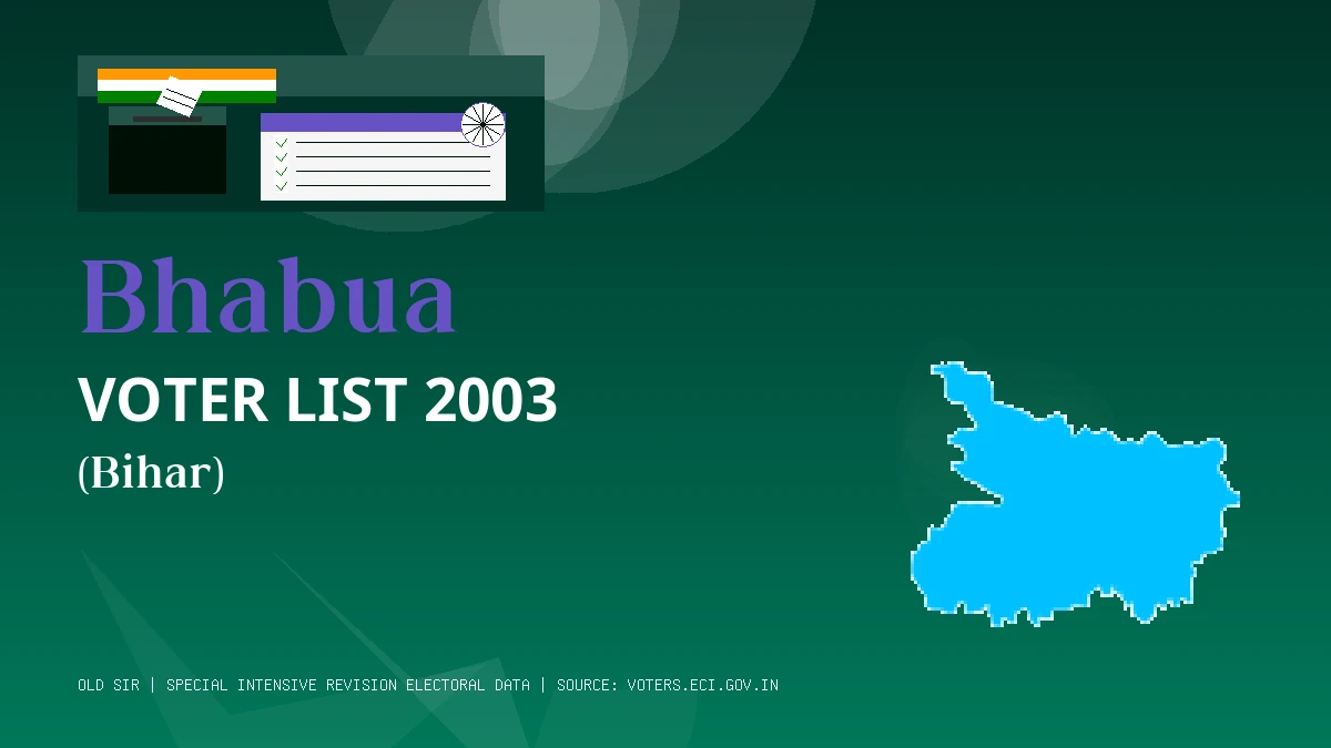 Bhabua Voter List 2003 PDF Download Bihar