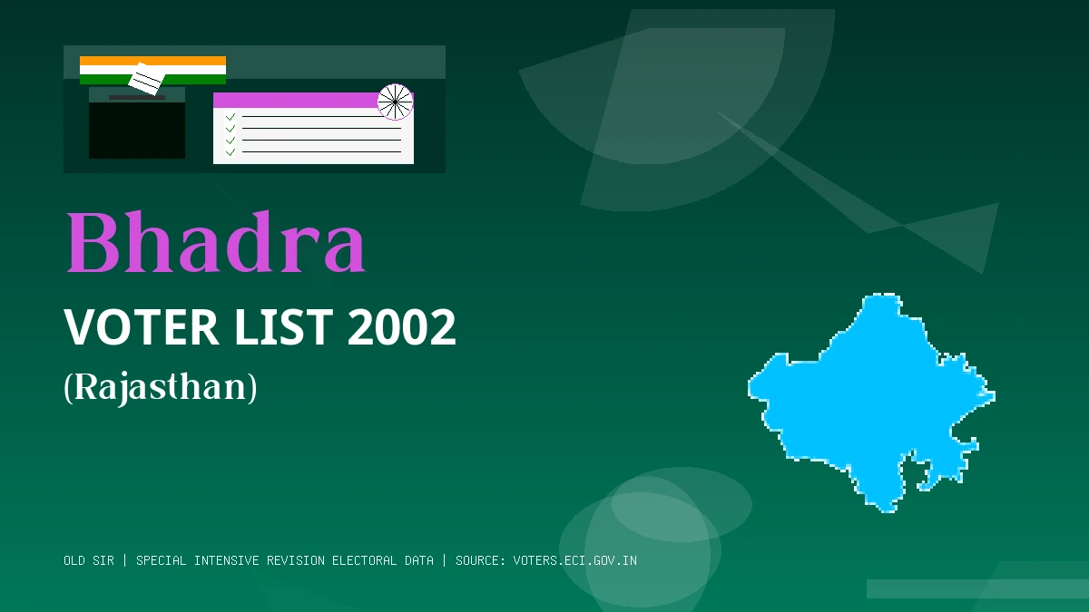 Bhadra Voter List 2002 PDF Download Rajasthan