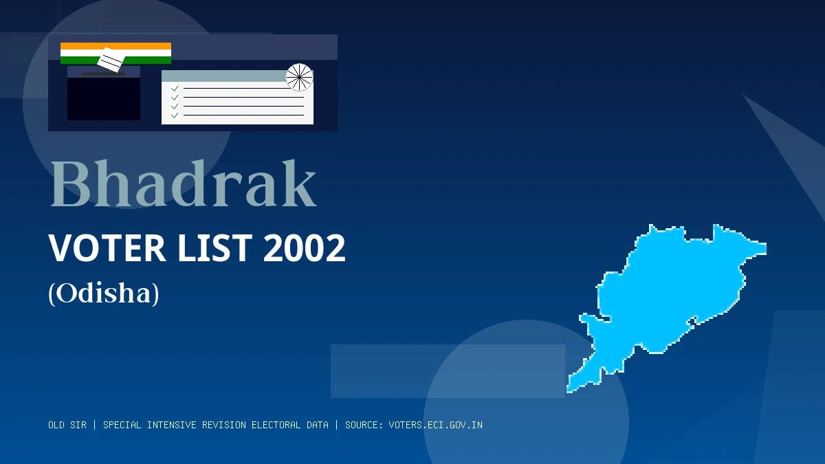 Bhadrak Voter List 2002 PDF Download Odisha