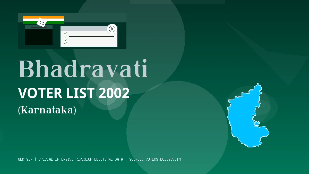 Bhadravati Voter List 2002 PDF Download Karnataka
