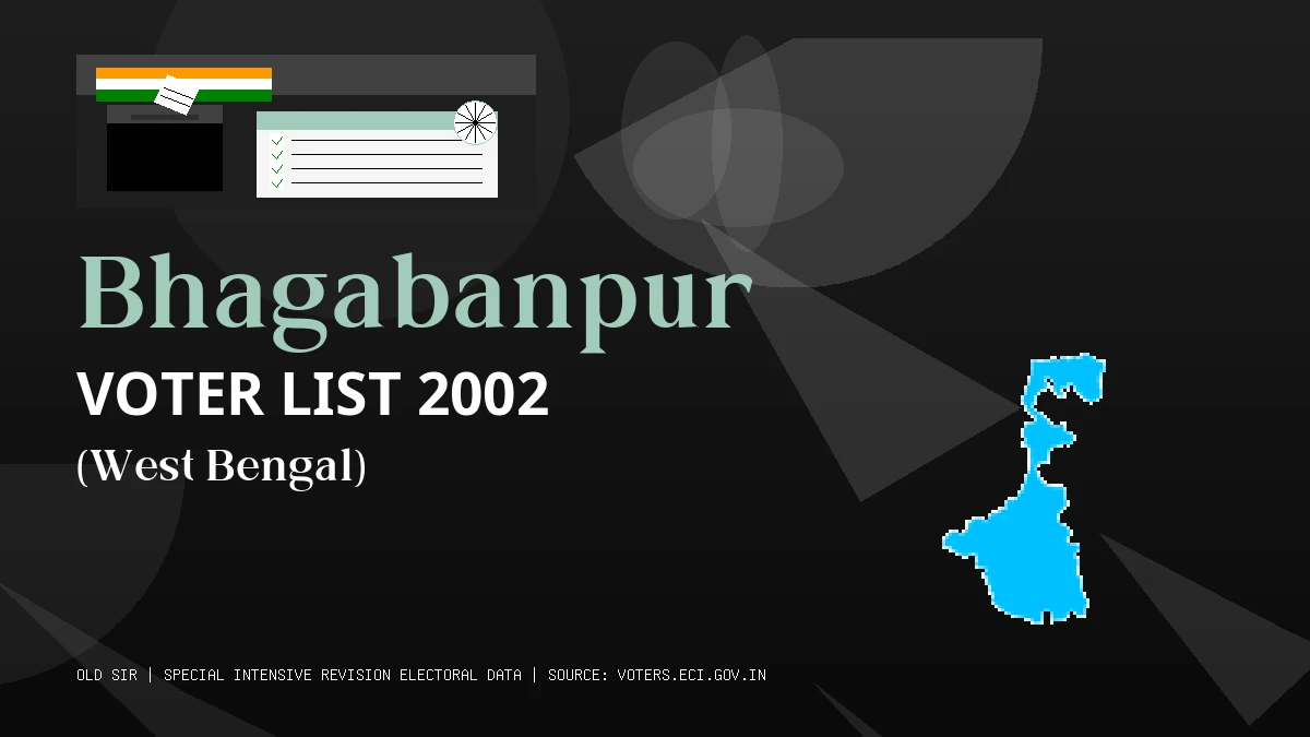 Bhagabanpur Voter List 2002 PDF Download West Bengal
