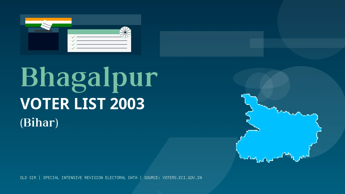 Bhagalpur Voter List 2003 PDF Download Bihar