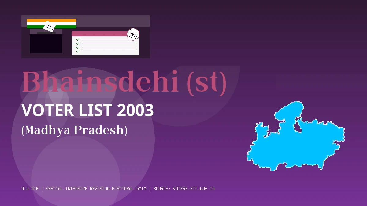 Bhainsdehi (st) Voter List 2003 PDF Download Madhya Pradesh