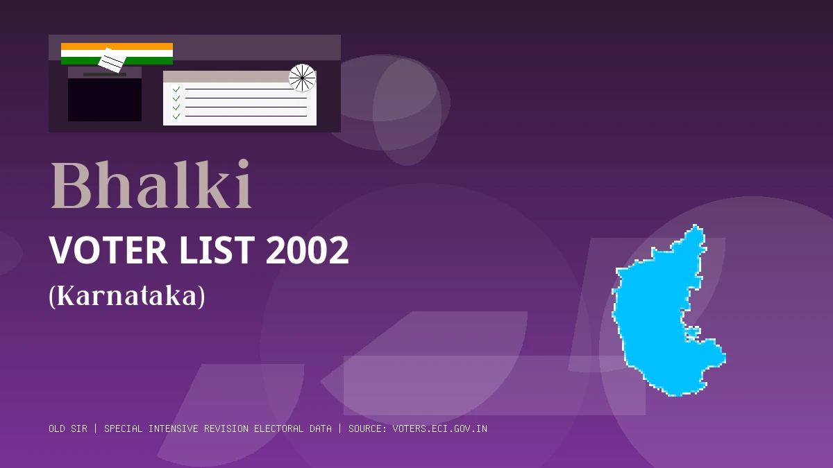 Bhalki Voter List 2002 PDF Download Karnataka