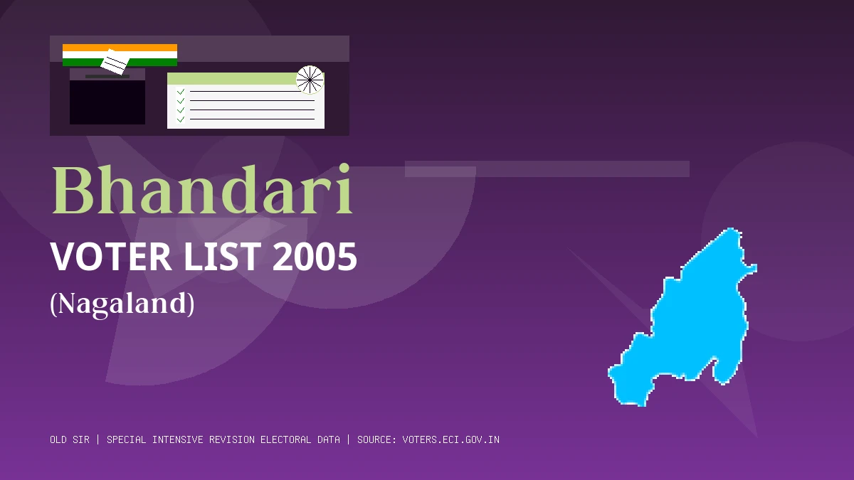 Bhandari Voter List 2005 PDF Download Nagaland