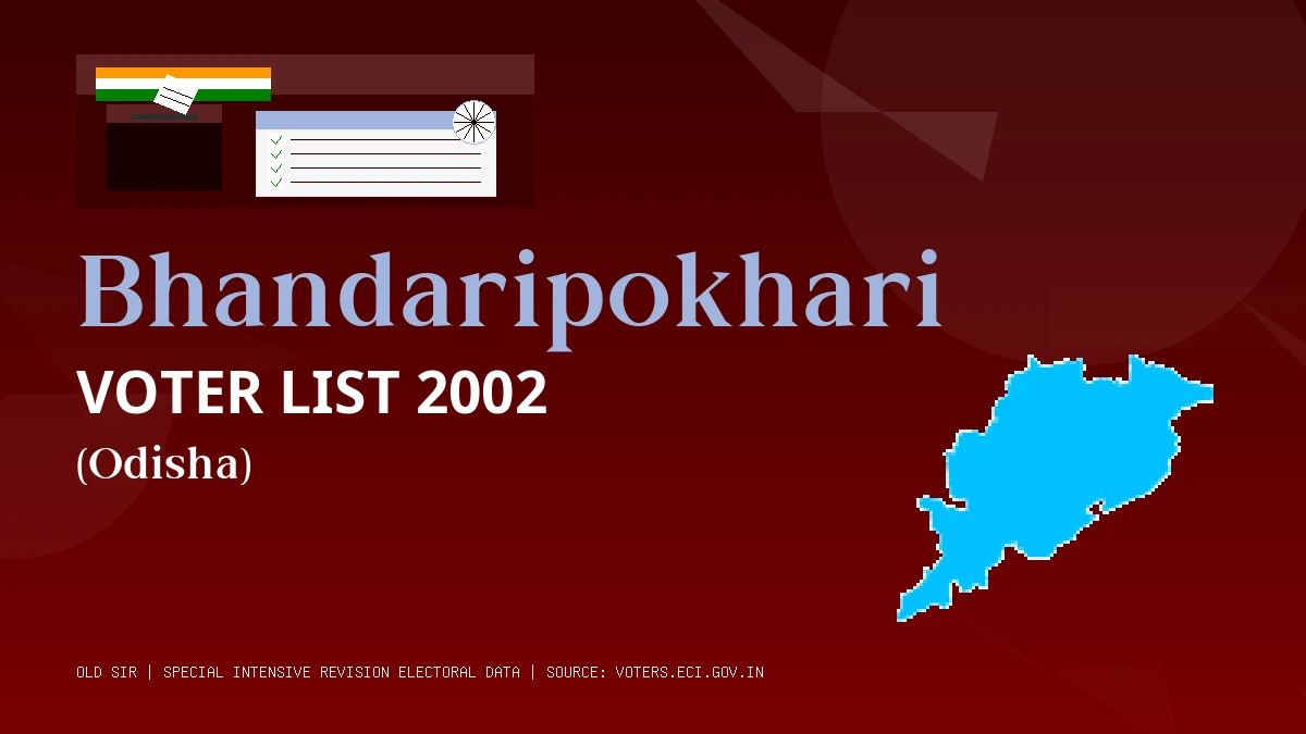 Bhandaripokhari Voter List 2002 PDF Download Odisha