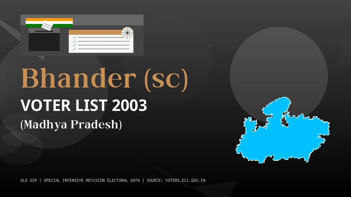 Bhander (sc) Voter List 2003 PDF Download Madhya Pradesh