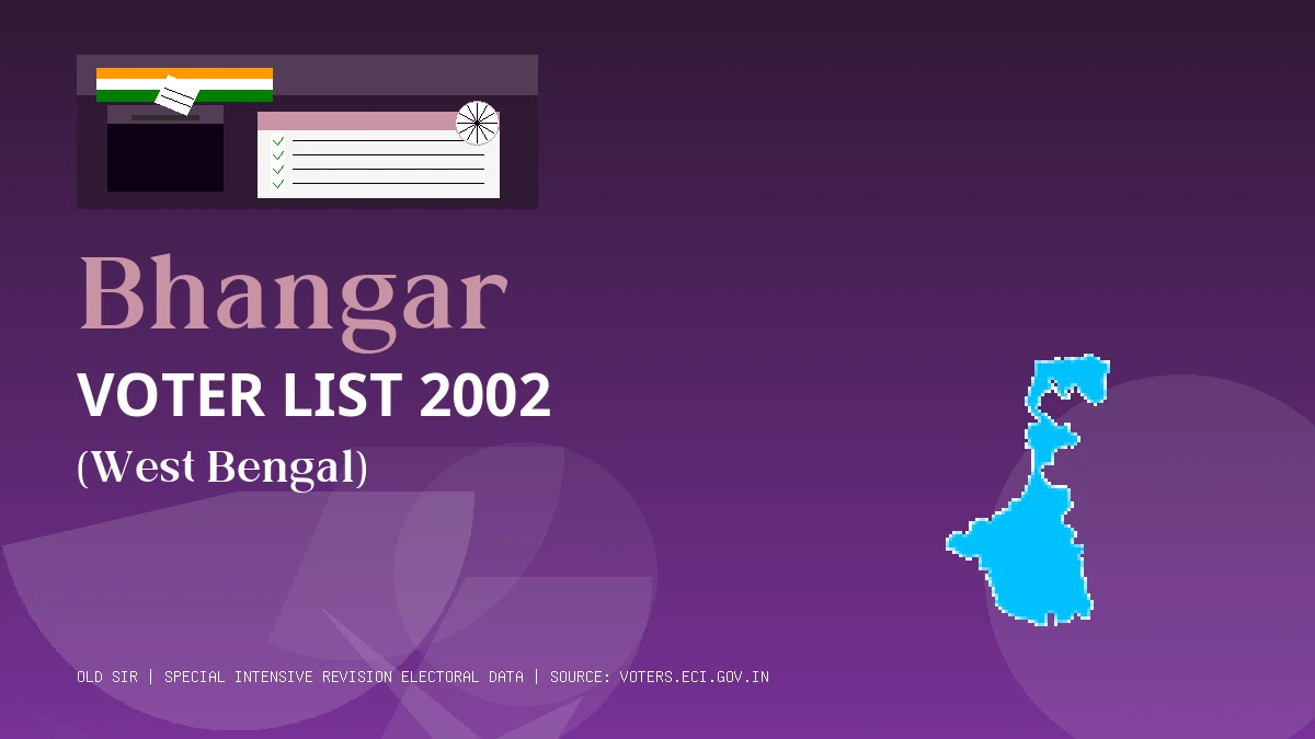 Bhangar Voter List 2002 PDF Download West Bengal