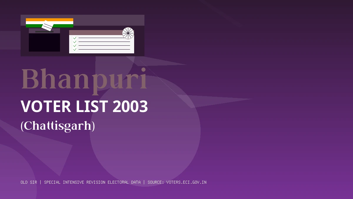 Bhanpuri Voter List 2003 PDF Download Chattisgarh