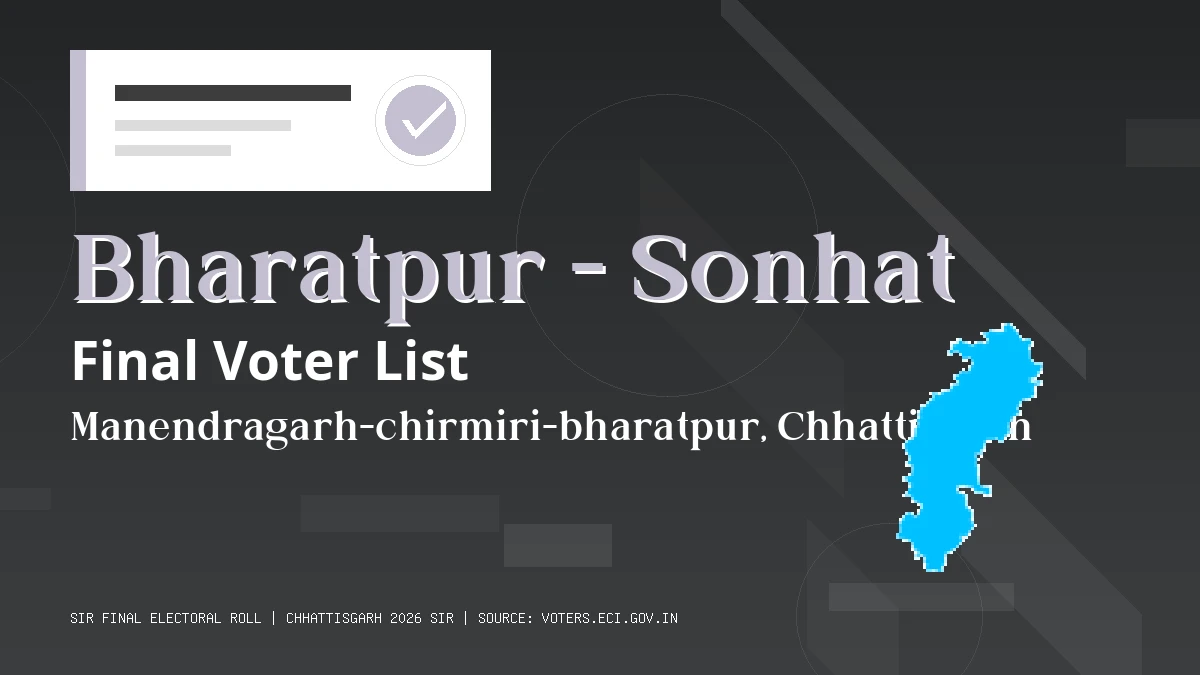 Bharatpur - Sonhat Final Voter List Chhattisgarh