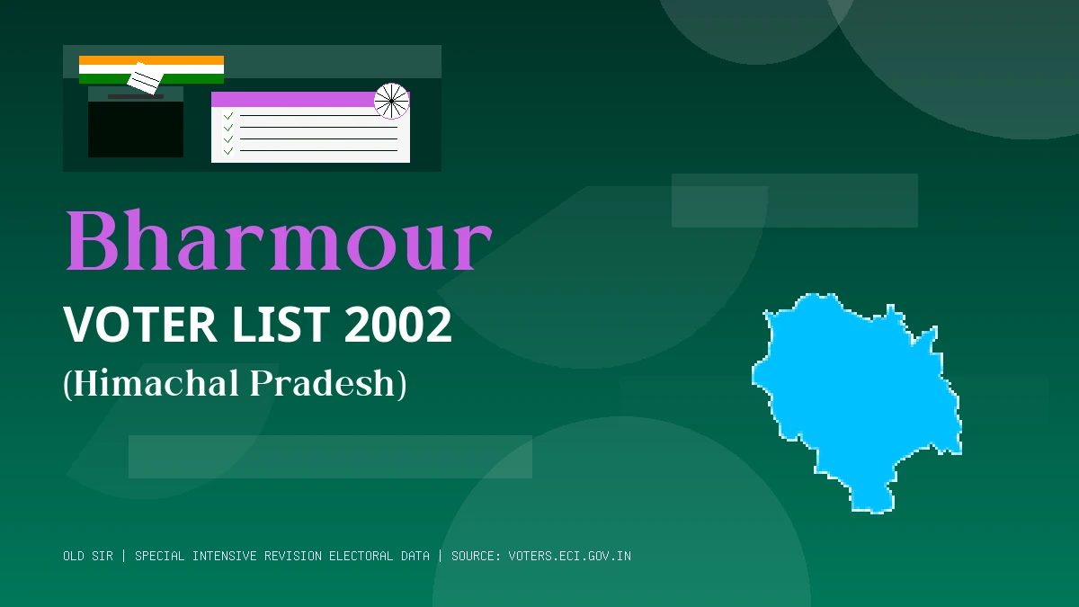 Bharmour Voter List 2002 PDF Download Himachal Pradesh