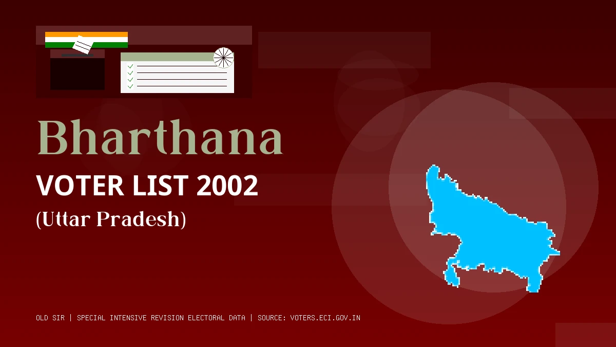 Bharthana Voter List 2002 PDF Download Uttar Pradesh
