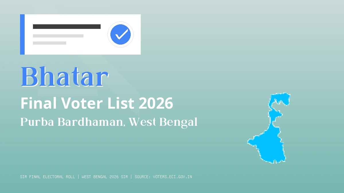Bhatar Final Voter List 2026 West Bengal