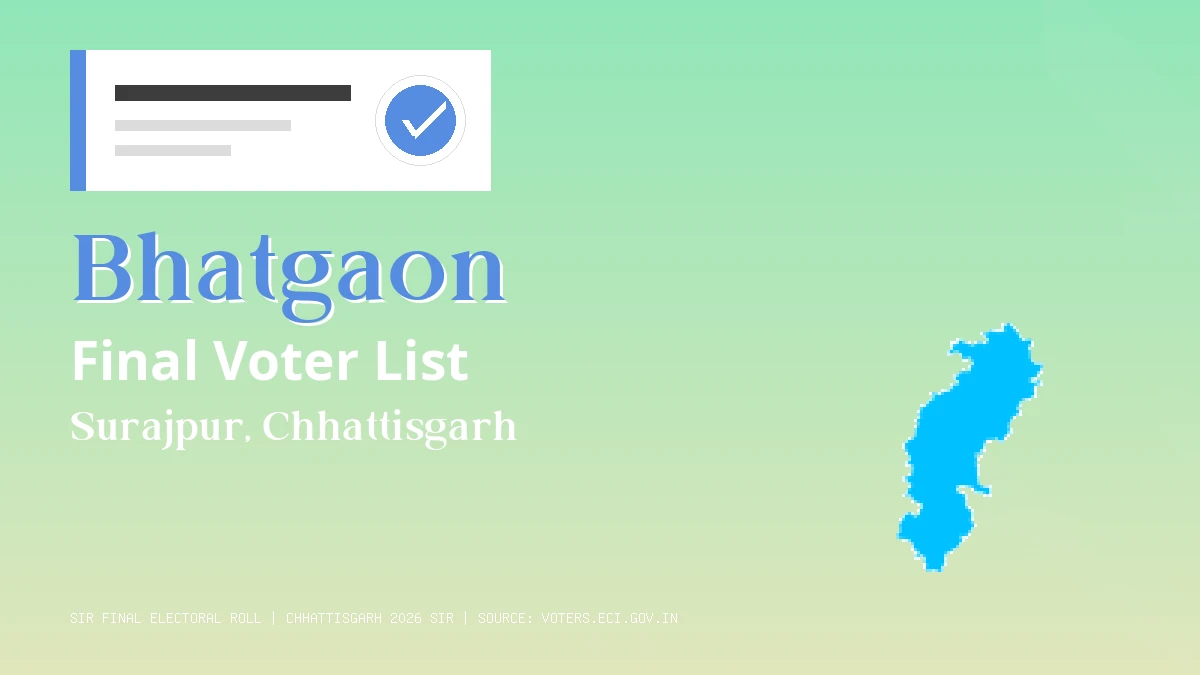 Bhatgaon Final Voter List Chhattisgarh