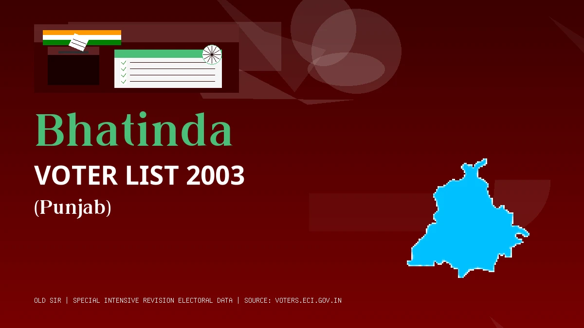 Bhatinda Voter List 2003 PDF Download Punjab