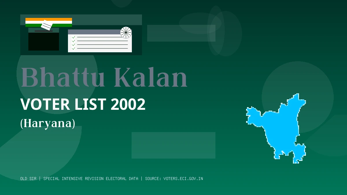 Bhattu Kalan Voter List 2002 PDF Download Haryana