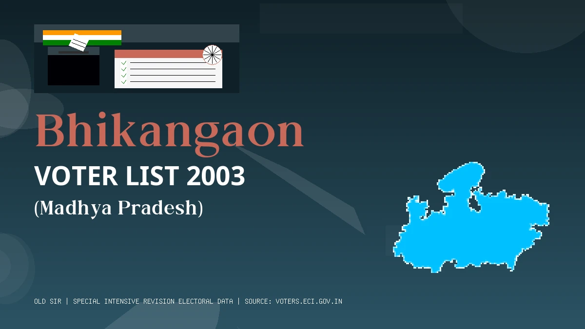 Bhikangaon Voter List 2003 PDF Download Madhya Pradesh